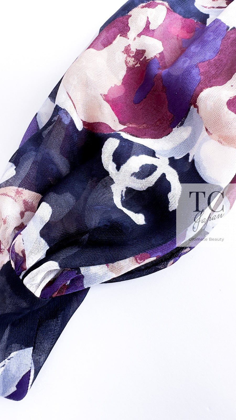 CHANEL 10C Navy Multicolor Flower Silk Blouse Jacket  38 シャネル ネイビー マルチカラー フラワー シルク100 ブラウス ジャケット