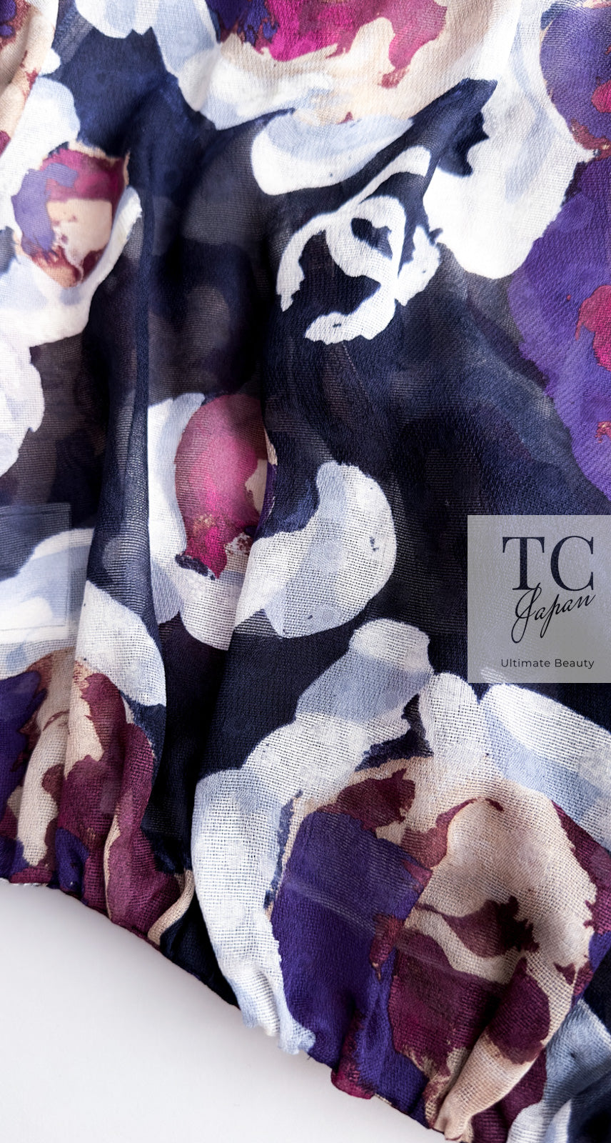 CHANEL 10C Navy Multicolor Flower Silk Blouse Jacket  38 シャネル ネイビー マルチカラー フラワー シルク100 ブラウス ジャケット