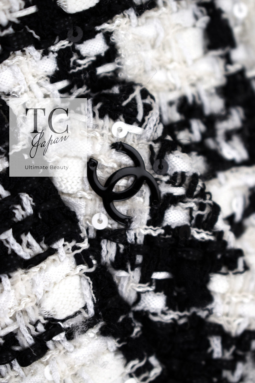 CHANEL 05S White Black Tweed Skirt 36 38 シャネル ホワイト ブラック ツイード スカート 即発