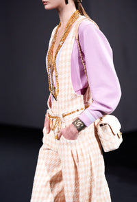 CHANEL 23S Puple Pink CC Logo Buttons Cashmere Knit Cardigan 38 40 シャネル パープル ピンク ココ マーク ボタン カシミヤ 100% ニット カーディガン 即発
