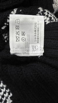 CHANEL 18PF Navy Ivory Wool Cashmere Knit Cardigan 36 38 シャネル ネイビー アイボリー ウール カシミア ケーブル ニット カーディガン 即発
