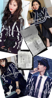 CHANEL 18PF Navy Ivory Wool Cashmere Knit Cardigan 36 38 シャネル ネイビー アイボリー ウール カシミア ケーブル ニット カーディガン 即発