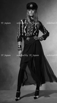 CHANEL 18PF Navy Ivory Wool Cashmere Knit Cardigan 36 38 シャネル ネイビー アイボリー ウール カシミア ケーブル ニット カーディガン 即発