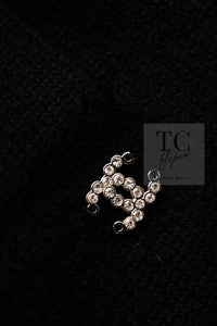 CHANEL 22PF Black Cashmere Knit Cardigan 36 シャネル ブラック カシミヤ ビジュー ボタン ニット カーディガン 即発