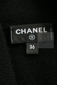 CHANEL 22PF Black Cashmere Knit Cardigan 36 シャネル ブラック カシミヤ ビジュー ボタン ニット カーディガン 即発