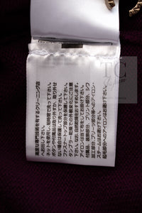 CHANEL 23PA Plum Purple CC Logo Buttons Cropped Cashmere Knit Cardigan 36 シャネル プラム パープル ココ ボタン クロップド カシミヤ ニット カーディガン 即発