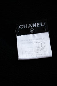 CHANEL 08A Black Dot Logo Cashmere Knit Cardigan 40 シャネル ブラック ドット ロゴ カシミヤ ニット カーディガン 即発