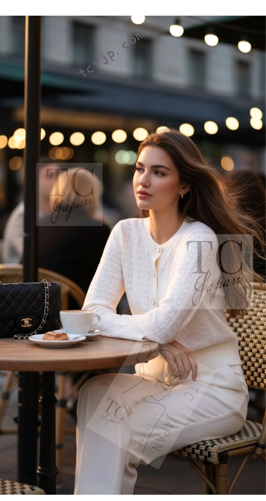 シャネル カーディガン CHANEL オフホワイト ココボタン カシミヤ