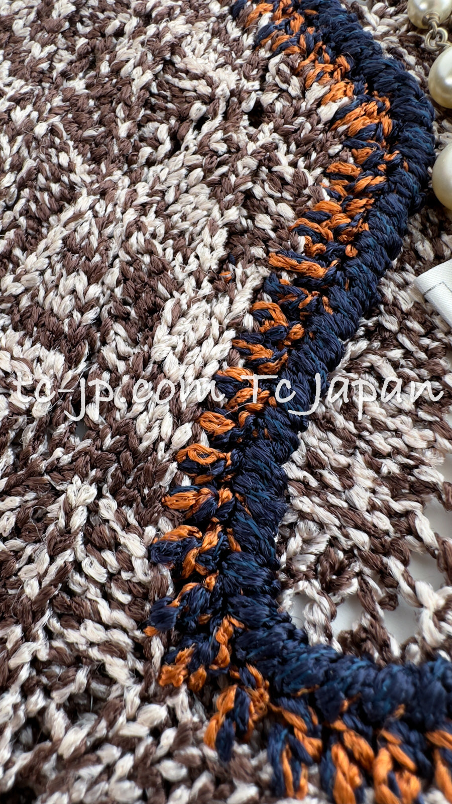 CHANEL 11S Brown Orange Navy CC Logo Knit Dress 34 シャネル ブラウン オレンジ CC ロゴ ニット ワンピース 即発