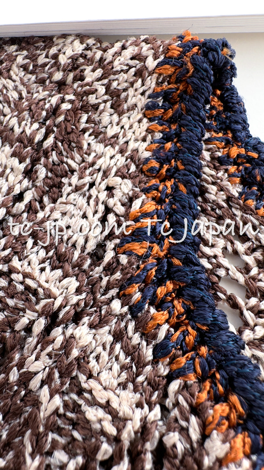 CHANEL 11S Brown Orange Navy CC Logo Knit Dress 34 シャネル ブラウン オレンジ CC ロゴ ニット ワンピース 即発