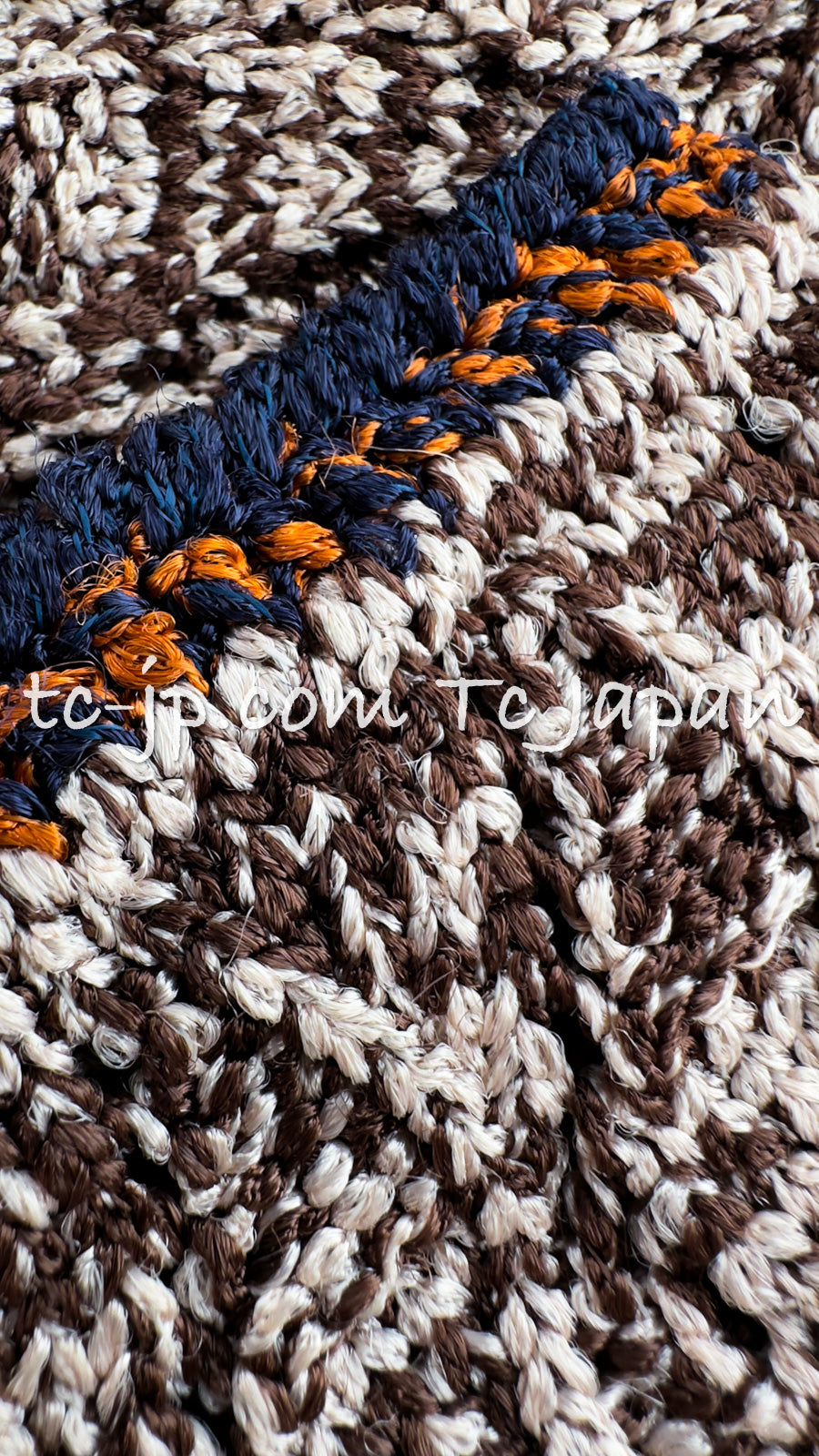 CHANEL 11S Brown Orange Navy CC Logo Knit Dress 34 シャネル ブラウン オレンジ CC ロゴ ニット ワンピース 即発