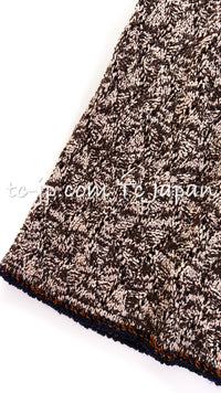 CHANEL 11S Brown Orange Navy CC Logo Knit Dress 34 シャネル ブラウン オレンジ CC ロゴ ニット ワンピース 即発
