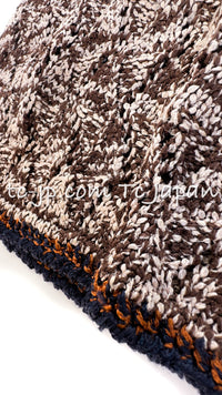 CHANEL 11S Brown Orange Navy CC Logo Knit Dress 34 シャネル ブラウン オレンジ CC ロゴ ニット ワンピース 即発