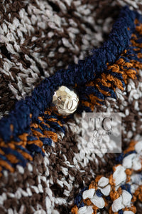 CHANEL 11S Brown Orange Navy CC Logo Knit Dress 34 シャネル ブラウン オレンジ CC ロゴ ニット ワンピース 即発