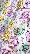 CHANEL 98S Vintage CC Logo Floral Pattern Ivory Silk 100% Dress 36 38 シャネル ヴィンテージ CCロゴ 花柄 アイボリー シルク100% ワンピース 即発