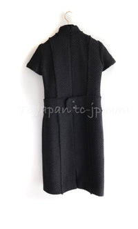 CHANEL 04A Black Wool Angora Tweed Dress 36 シャネル ブラック ウール アンゴラ ツイード ワンピース 即発