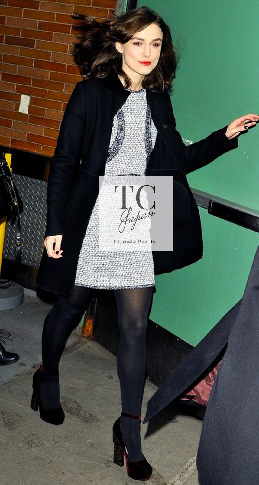 CHANEL 13S Navy White Stripe Cotton Tweed Dress 38 44 シャネル ネイビー ホワイト ストライプ柄 コットン ツイード ワンピース 即発