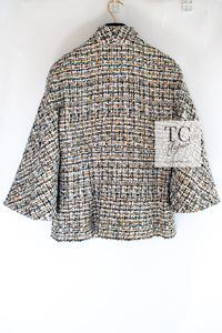CHANEL 15C White Black Gold Metallic Gripoix Button Tweed Jacket 42 シャネル ホワイト ブラック ゴールドメタリック グリポワ宝石ボタン ツイード ジャケット 即発