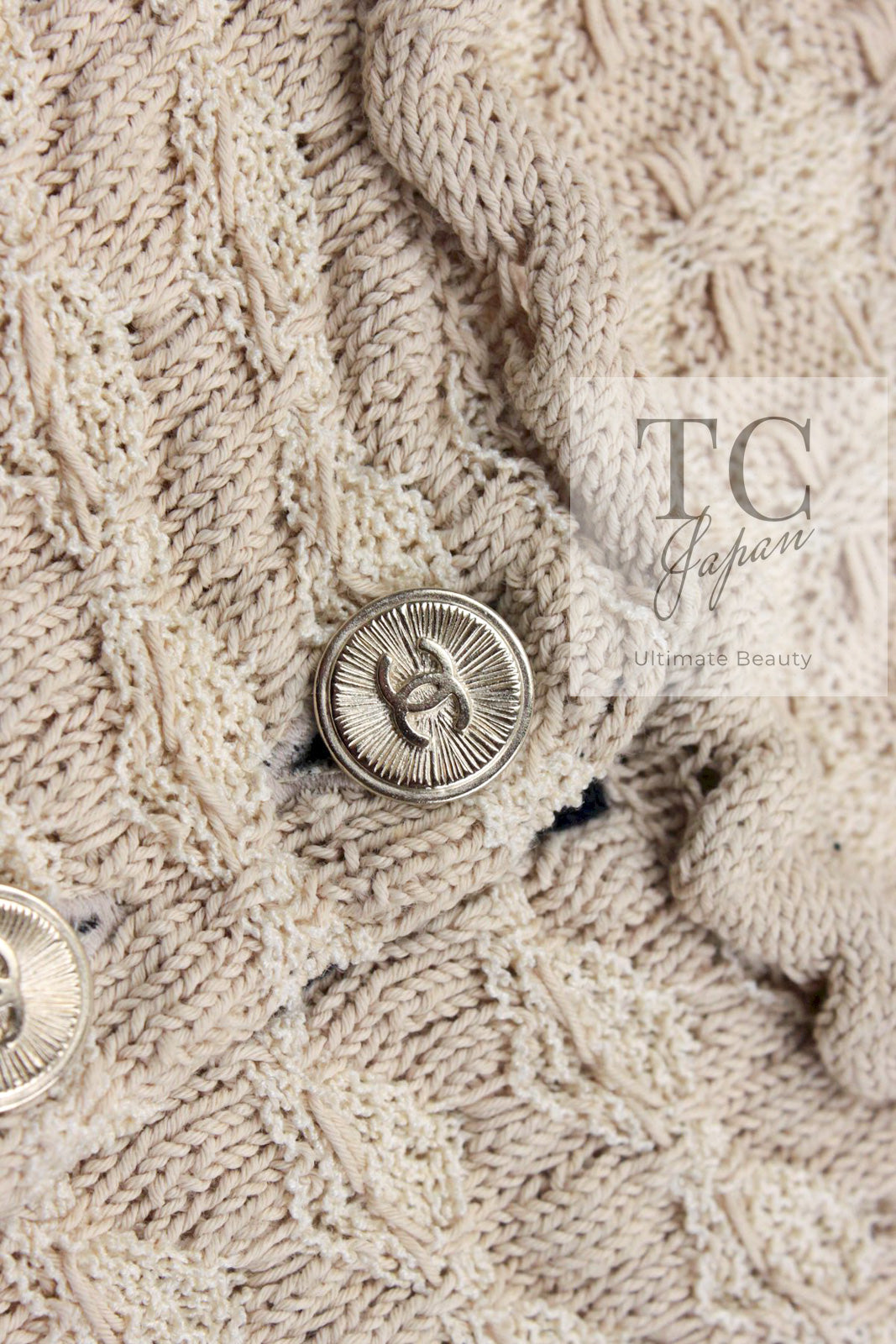 CHANEL 12S Beige Navy Mix Tweed Knit Dress 36 38 シャネル ベージュ ネイビー ミックス ツイード ニット ワンピース 即発