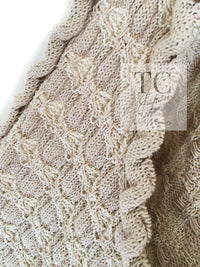 CHANEL 12S Beige Navy Mix Tweed Knit Dress 36 38 シャネル ベージュ ネイビー ミックス ツイード ニット ワンピース 即発