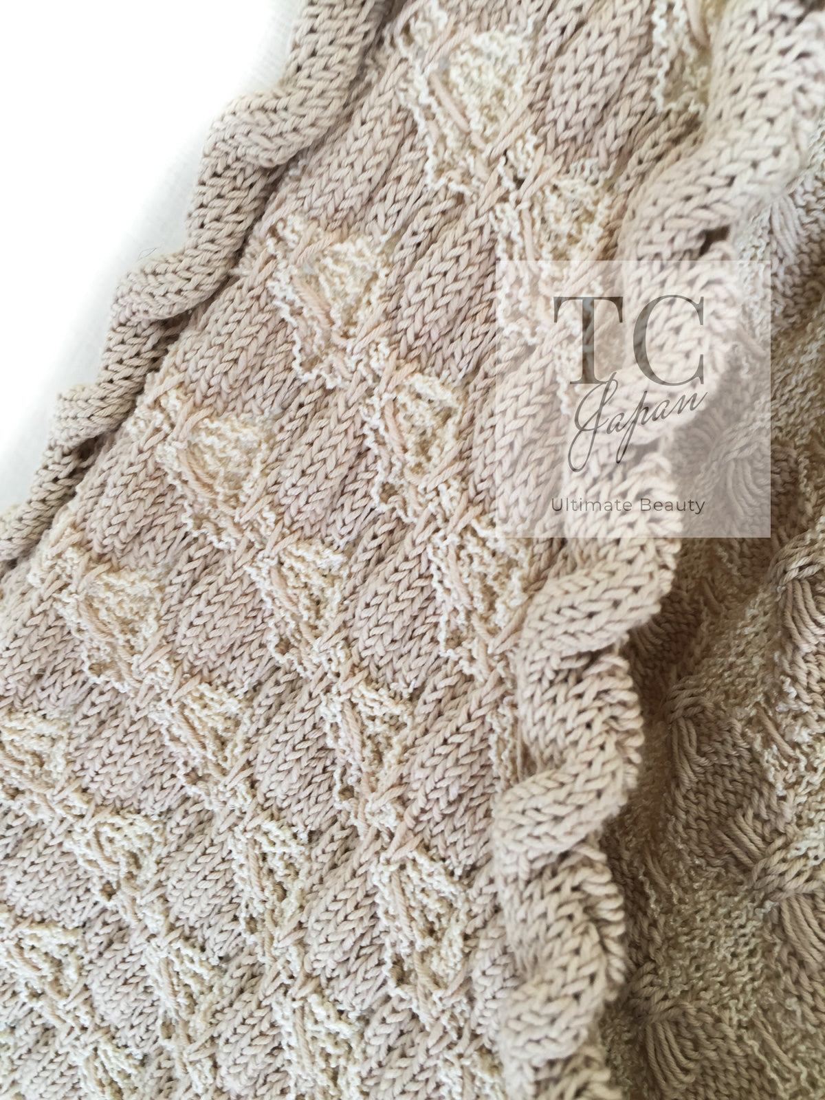 CHANEL 12S Beige Navy Mix Tweed Knit Dress 36 38 シャネル ベージュ ネイビー ミックス ツイード ニット ワンピース 即発