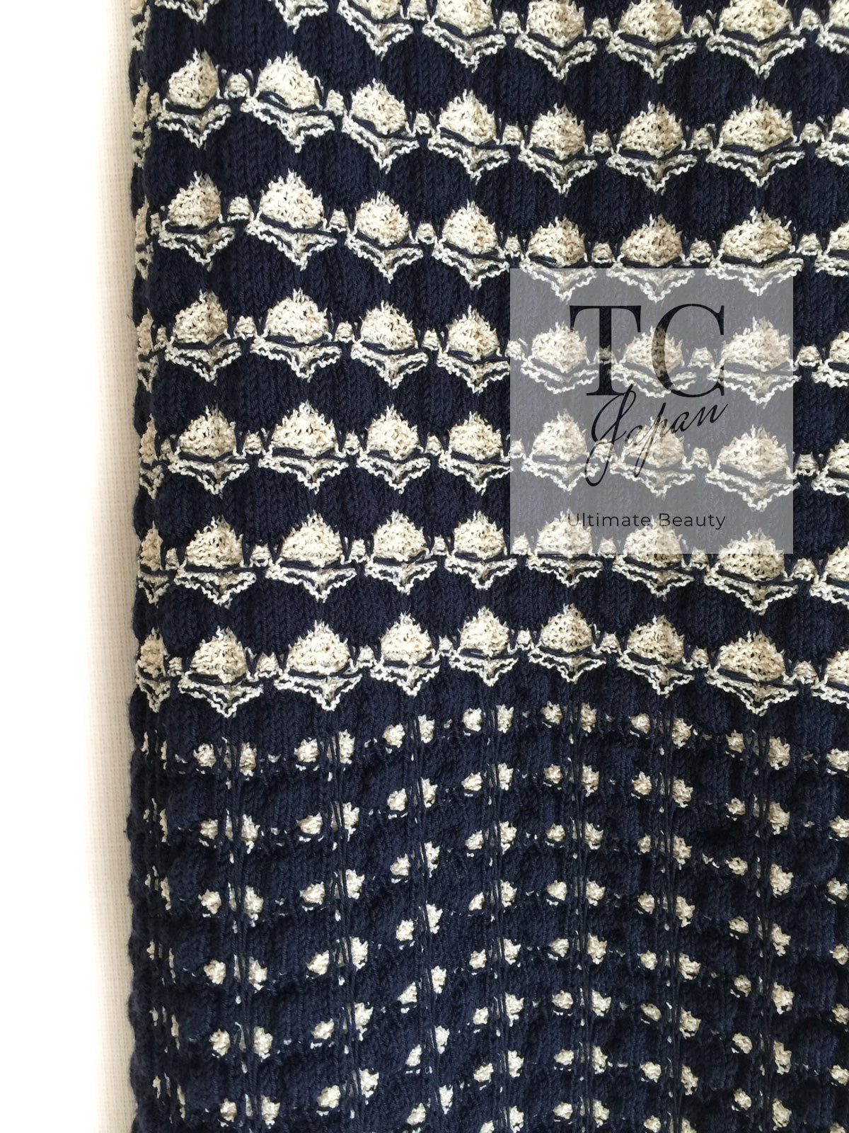 CHANEL 12S Beige Navy Mix Tweed Knit Dress 36 38 シャネル ベージュ ネイビー ミックス ツイード ニット ワンピース 即発