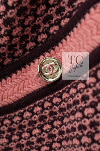 CHANEL 23B Pink Dark Purple Cashmere Knit Dress 38 シャネル ピンク ダークパープル ココボタン カシミヤ ニット ワンピース 即発