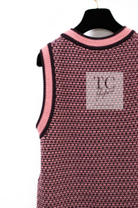 CHANEL 23B Pink Dark Purple Cashmere Knit Dress 38 シャネル ピンク ダークパープル ココボタン カシミヤ ニット ワンピース 即発