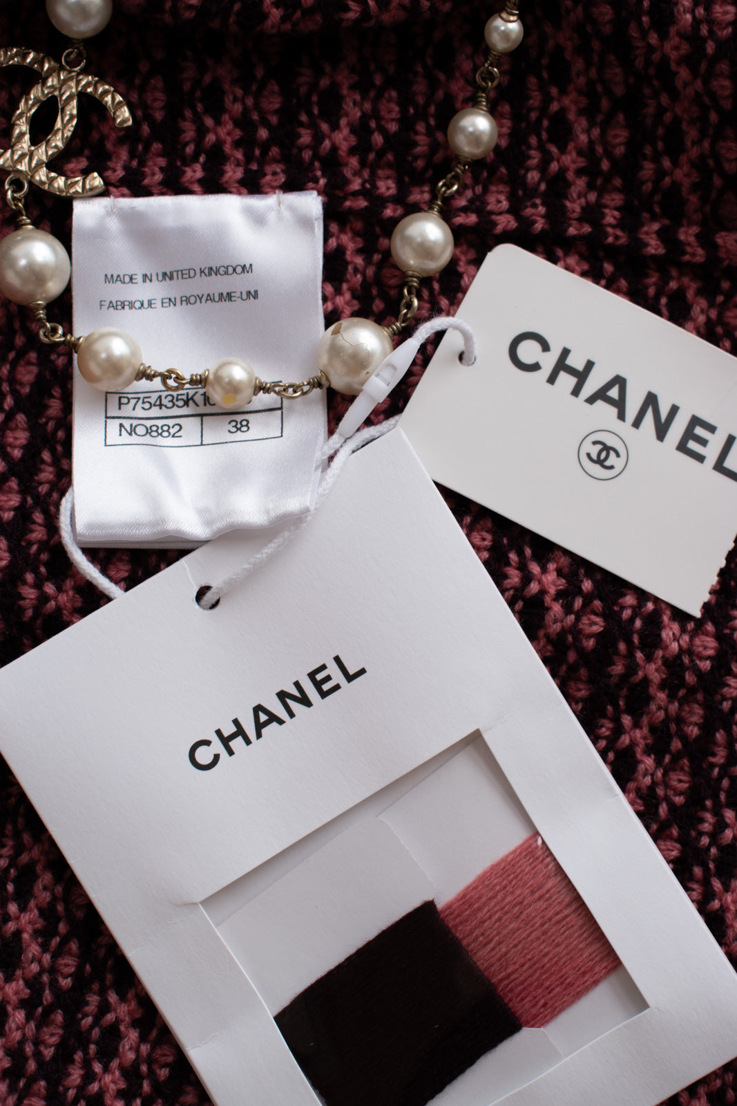 CHANEL 23B Pink Dark Purple Cashmere Knit Dress 38 シャネル ピンク ダークパープル ココボタン カシミヤ ニット ワンピース 即発