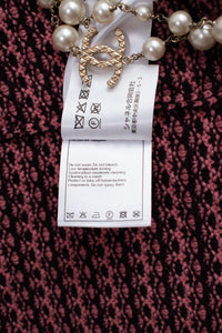 CHANEL 23B Pink Dark Purple Cashmere Knit Dress 38 シャネル ピンク ダークパープル ココボタン カシミヤ ニット ワンピース 即発