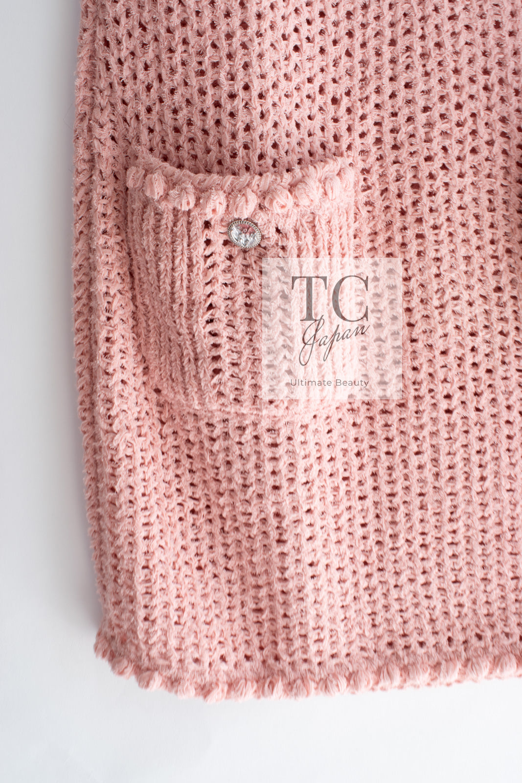 CHANEL 17C Pretty Pink Cotton Knit Dress 34 シャネル プリティ ピンク コットン ニット ワンピース 即発