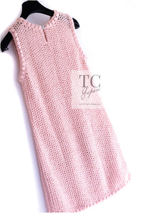 CHANEL 17C Pretty Pink Cotton Knit Dress 34 シャネル プリティ ピンク コットン ニット ワンピース 即発