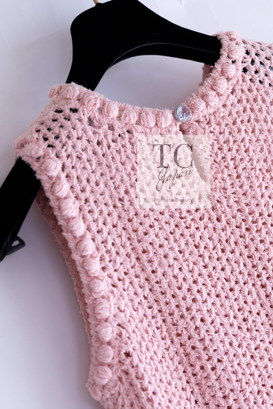 CHANEL 17C Pretty Pink Cotton Knit Dress 34 シャネル プリティ ピンク コットン ニット ワンピース 即発