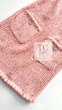 CHANEL 17C Pretty Pink Cotton Knit Dress 34 シャネル プリティ ピンク コットン ニット ワンピース 即発