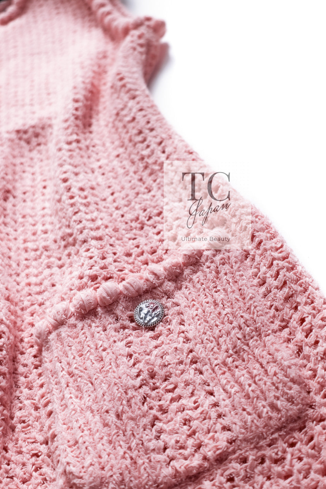 CHANEL 17C Pretty Pink Cotton Knit Dress 34 シャネル プリティ ピンク コットン ニット ワンピース 即発