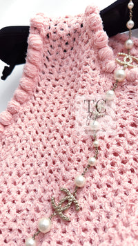 CHANEL 17C Pretty Pink Cotton Knit Dress 34 シャネル プリティ ピンク コットン ニット ワンピース 即発
