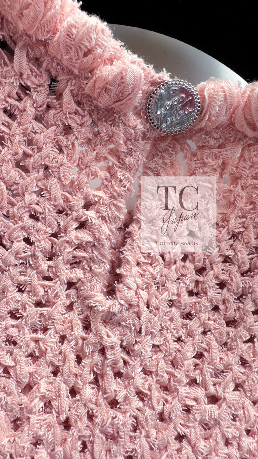 CHANEL 17C Pretty Pink Cotton Knit Dress 34 シャネル プリティ ピンク コットン ニット ワンピース 即発