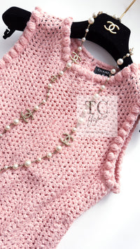 CHANEL 17C Pretty Pink Cotton Knit Dress 34 シャネル プリティ ピンク コットン ニット ワンピース 即発