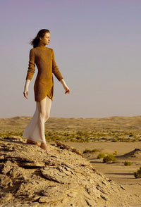 CHANEL 19PF Gold Metallic Sequin Embellishments Cashmere Knit Dress 34 36 シャネル ゴールド スパンコール カシミヤ ニット ワンピース 即発