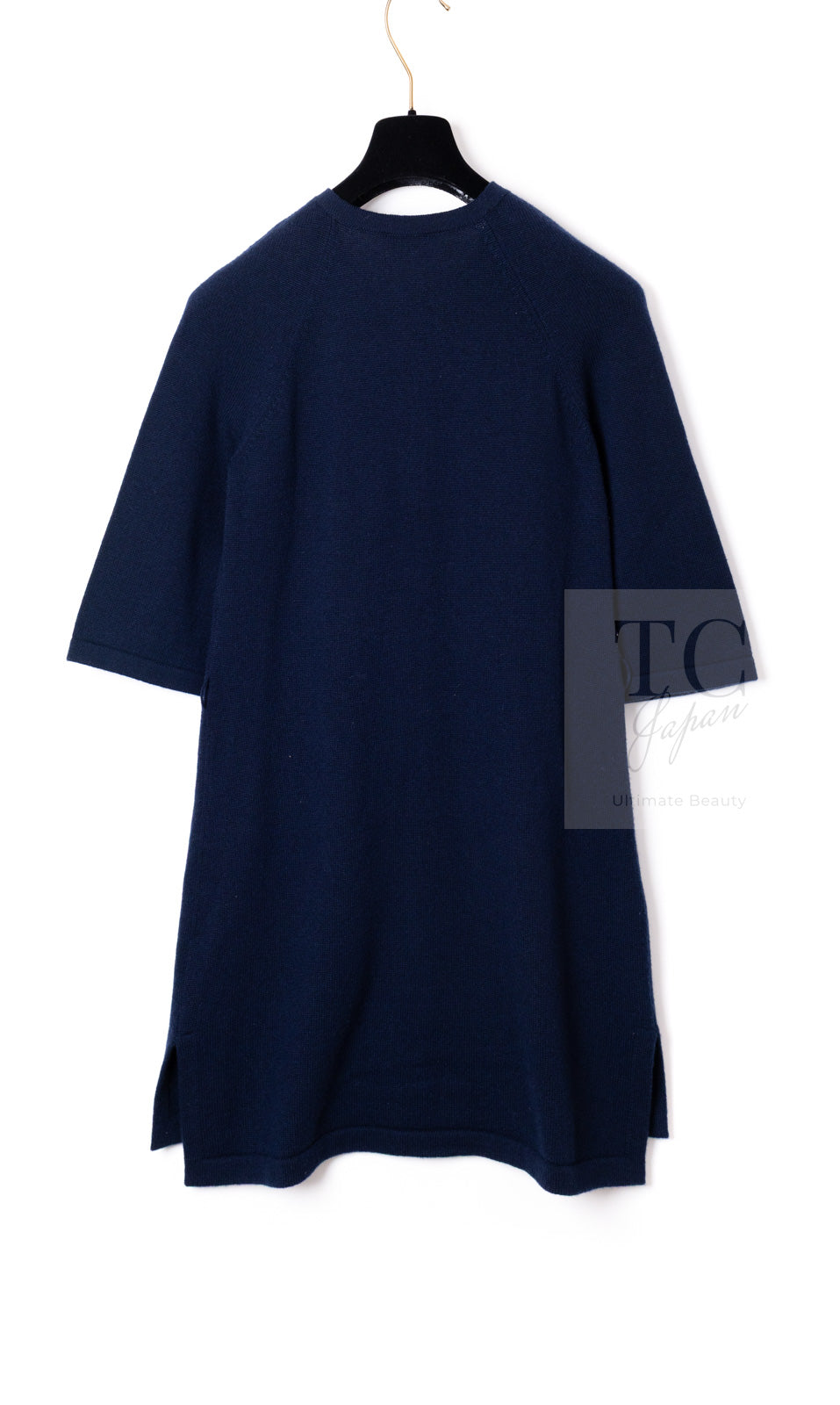 CHANEL 18C Dark Navy Cashmere Long Knit Cardigan Dress 36 シャネル ダーク ネイビー カシミア ロング ニット カーディガン ワンピース 即発