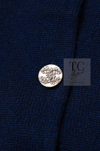 CHANEL 18C Dark Navy Cashmere Long Knit Cardigan Dress 36 シャネル ダーク ネイビー カシミア ロング ニット カーディガン ワンピース 即発