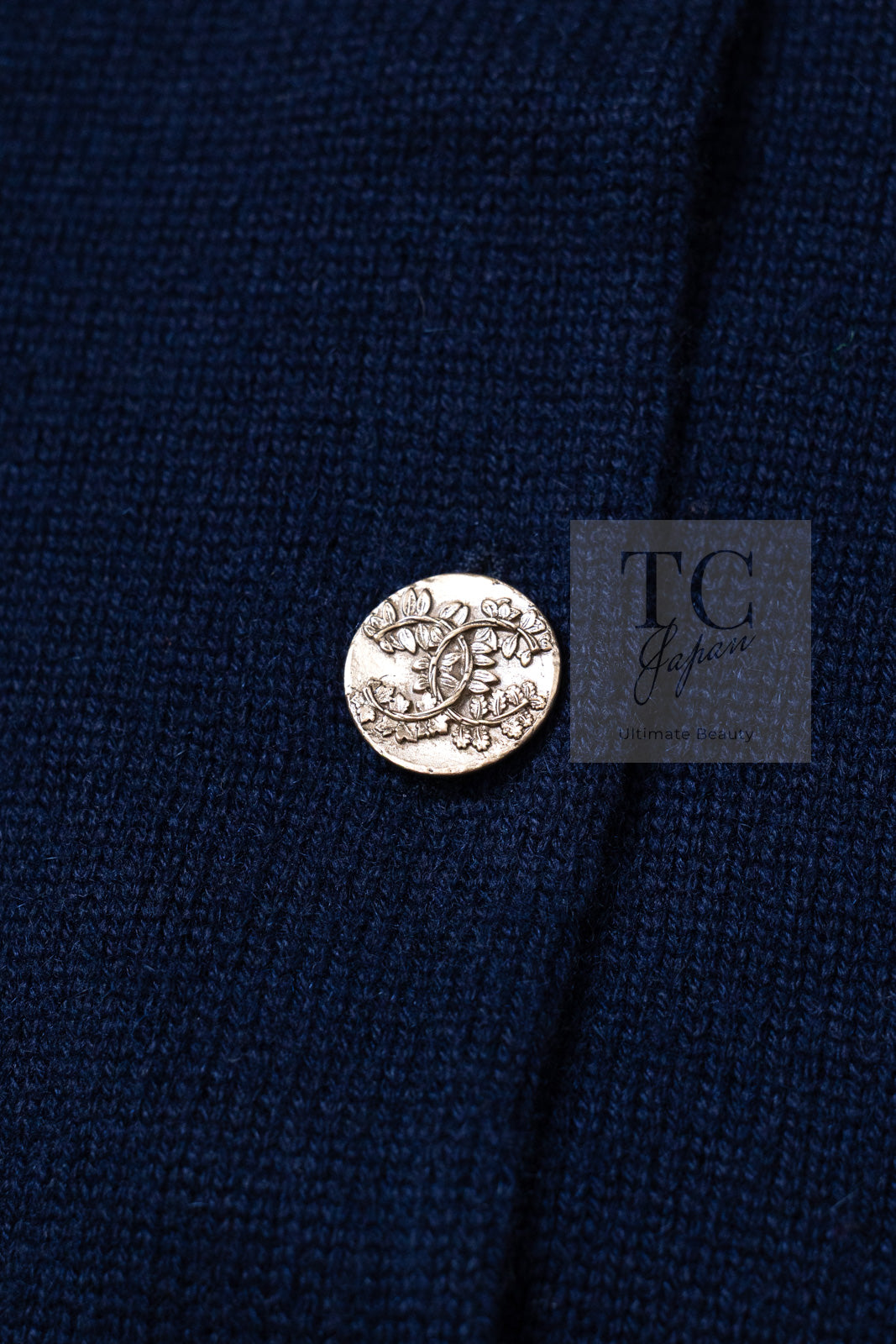 CHANEL 18C Dark Navy Cashmere Long Knit Cardigan Dress 36 シャネル ダーク ネイビー カシミア ロング ニット カーディガン ワンピース 即発