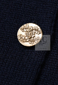 CHANEL 18C Dark Navy Cashmere Long Knit Cardigan Dress 36 シャネル ダーク ネイビー カシミア ロング ニット カーディガン ワンピース 即発