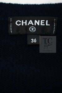 CHANEL 18C Dark Navy Cashmere Long Knit Cardigan Dress 36 シャネル ダーク ネイビー カシミア ロング ニット カーディガン ワンピース 即発