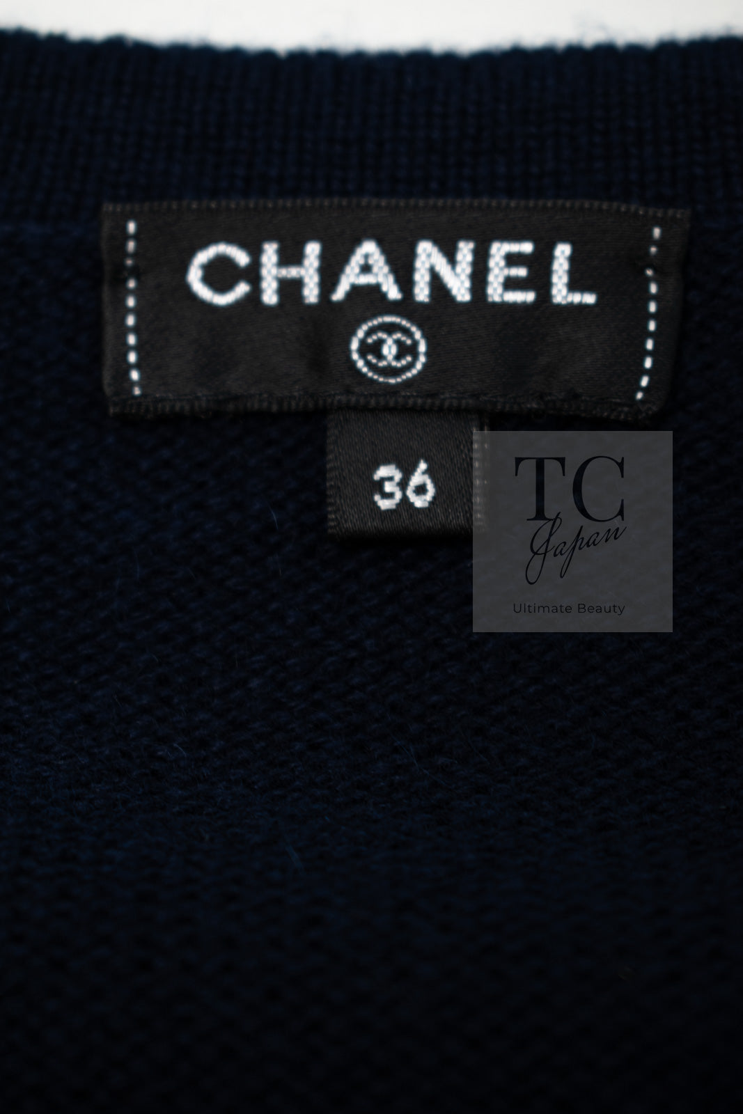 CHANEL 18C Dark Navy Cashmere Long Knit Cardigan Dress 36 シャネル ダーク ネイビー カシミア ロング ニット カーディガン ワンピース 即発