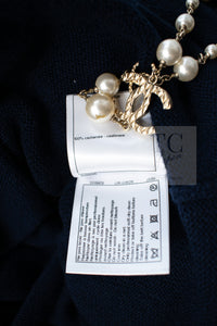 CHANEL 18C Dark Navy Cashmere Long Knit Cardigan Dress 36 シャネル ダーク ネイビー カシミア ロング ニット カーディガン ワンピース 即発