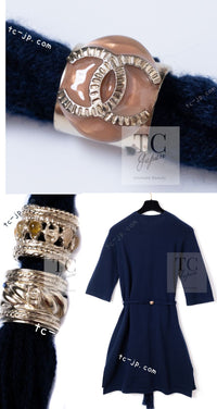 CHANEL 18C Dark Navy Cashmere Long Knit Cardigan Dress 36 シャネル ダーク ネイビー カシミア ロング ニット カーディガン ワンピース 即発