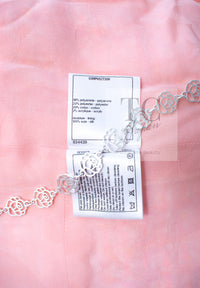 CHANEL 19C Pink Orange CC Logo Buttons Sequin Embellishments Dress 42 44 シャネル ピンク オレンジ ココボタン スパンコール ワンピース 即発