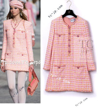 CHANEL 19C Pink Orange CC Logo Buttons Sequin Embellishments Dress 42 44 シャネル ピンク オレンジ ココボタン スパンコール ワンピース 即発