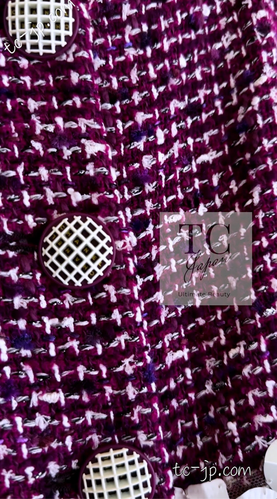 CHANEL 09S Purple Cotton Sequin Trim Wool Tweed Dress 38 シャネル パープル コットン スパンコール トリム ウール ツイード ワンピース 即発
